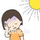 老人ホームやデイサービス向け具合が悪い 猛暑無料イラストお試しフリー素材(カット)