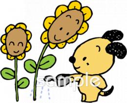 老人ホームやデイサービス向け水やり無料イラストお試しフリー素材(カット)