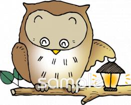老人ホームやデイサービス向けフクロウ無料イラストお試しフリー素材(カット)