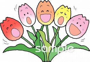 老人ホームやデイサービス向けチューリップ無料イラストお試しフリー素材(カット)