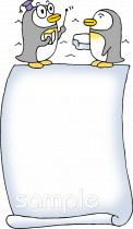老人ホームやデイサービス向けペンギン 先生と生徒無料イラストお試しフリー素材(カット)