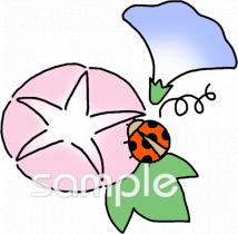 老人ホームやデイサービス向け朝顔無料イラストお試しフリー素材(カット)