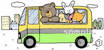 老人ホームやデイサービス向けバス無料イラストお試しフリー素材(カット)