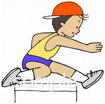 老人ホームやデイサービス向けハードル走無料イラストお試しフリー素材(カット)