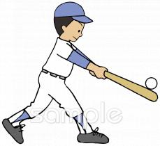 老人ホームやデイサービス向け野球 ノック無料イラストお試しフリー素材(カット)