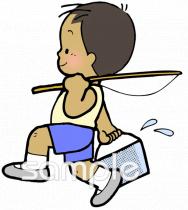 老人ホームやデイサービス向け魚つり無料イラストお試しフリー素材(カット)