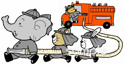 老人ホームやデイサービス向け消防車無料イラストお試しフリー素材(カット)