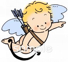 老人ホームやデイサービス向けキューピッド無料イラストお試しフリー素材(カット)