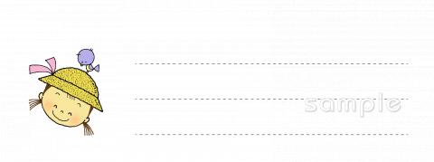 老人ホームやデイサービス向け女の子 メモ用紙無料イラストお試しフリー素材(カット)