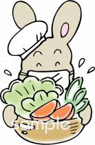 老人ホームやデイサービス向けサラダ無料イラストお試しフリー素材(カット)