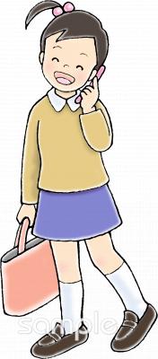 老人ホームやデイサービス向け歩きスマホ無料イラストお試しフリー素材(カット)