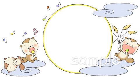 老人ホームやデイサービス向けお月見無料イラストお試しフリー素材(カット)