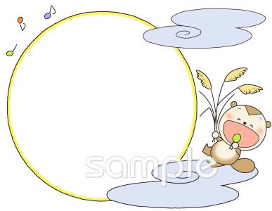 老人ホームやデイサービス向けお月見無料イラストお試しフリー素材(カット)