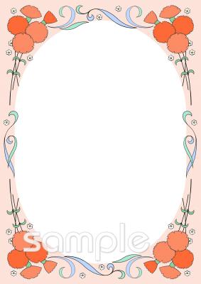 老人ホームやデイサービス向け母の日 フレーム無料イラストお試しフリー素材(カット)