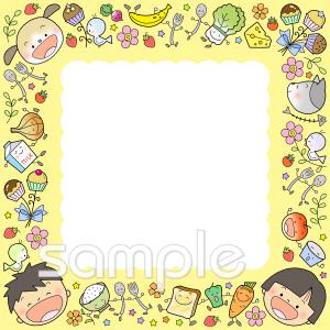老人ホームやデイサービス向け食育 フレーム無料イラストお試しフリー素材(カット)