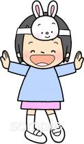 老人ホームやデイサービス向けおゆうぎ会 ウサギ無料イラストお試しフリー素材(カット)