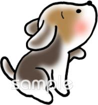 老人ホームやデイサービス向け子犬無料イラストお試しフリー素材(カット)