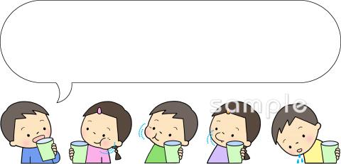 老人ホームやデイサービス向けぶくぶくうがい無料イラストお試しフリー素材(カット)