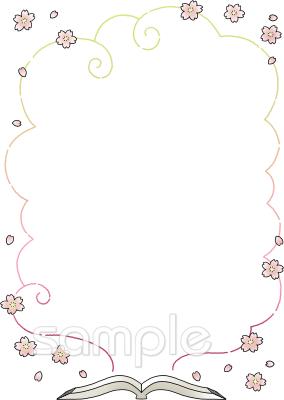 老人ホームやデイサービス向け読書 枠無料イラストお試しフリー素材(カット)