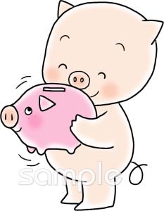 老人ホームやデイサービス向け貯金箱無料イラストお試しフリー素材(カット)