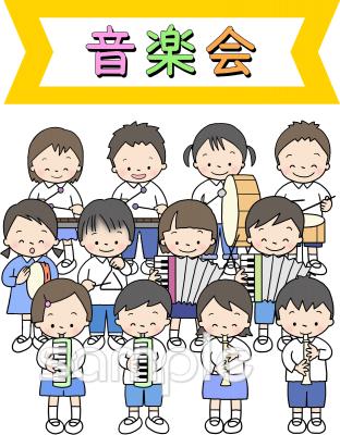 老人ホームやデイサービス向け音楽会無料イラストお試しフリー素材(カット)