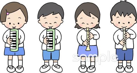 老人ホームやデイサービス向け合奏無料イラストお試しフリー素材(カット)