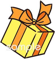 老人ホームやデイサービス向けプレゼント箱 12月の壁面飾り無料イラストお試しフリー素材(カット)