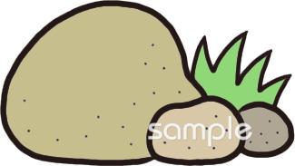 老人ホームやデイサービス向け石 2月の壁面飾り無料イラストお試しフリー素材(カット)