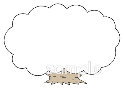 老人ホームやデイサービス向け樹木 枠無料イラストお試しフリー素材(カット)