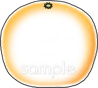 老人ホームやデイサービス向け文字枠 みかん無料イラストお試しフリー素材(カット)