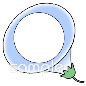 老人ホームやデイサービス向け朝顔 文字枠無料イラストお試しフリー素材(カット)
