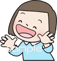 老人ホームやデイサービス向け女の子 喜ぶ無料イラストお試しフリー素材(カット)