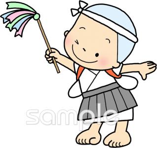 老人ホームやデイサービス向け掃除 はたき無料イラストお試しフリー素材(カット)