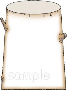 老人ホームやデイサービス向け枠 切り株無料イラストお試しフリー素材(カット)