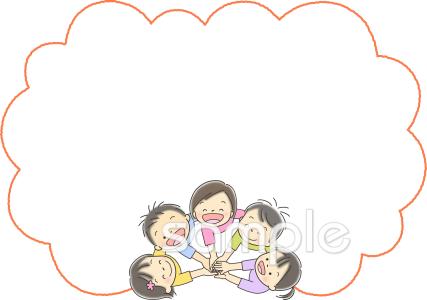 老人ホームやデイサービス向け枠 協力無料イラストお試しフリー素材(カット)