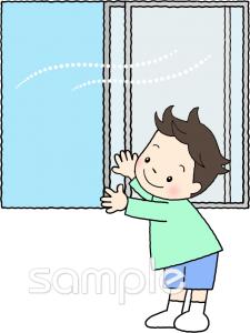 老人ホームやデイサービス向け教室 換気無料イラストお試しフリー素材(カット)