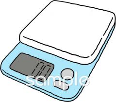 老人ホームやデイサービス向けキッチンスケール無料イラストお試しフリー素材(カット)