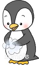 老人ホームやデイサービス向けペンギン 手を洗う無料イラストお試しフリー素材(カット)