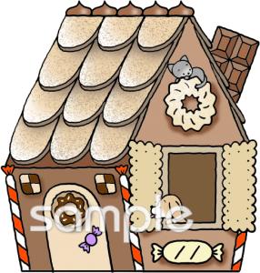 老人ホームやデイサービス向けお菓子の家無料イラストお試しフリー素材(カット)