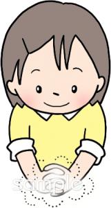 老人ホームやデイサービス向け手を洗う無料イラストお試しフリー素材(カット)