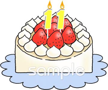老人ホームやデイサービス向けケーキ ナンバーキャンドル無料イラストお試しフリー素材(カット)