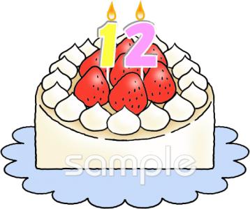老人ホームやデイサービス向けケーキ ナンバーキャンドル無料イラストお試しフリー素材(カット)