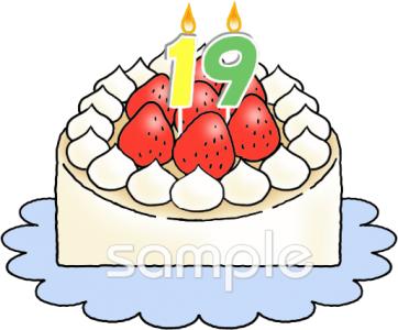 老人ホームやデイサービス向けケーキ ナンバーキャンドル無料イラストお試しフリー素材(カット)