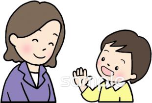 老人ホームやデイサービス向け先生 男の子無料イラストお試しフリー素材(カット)