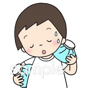 老人ホームやデイサービス向け暑い 体を冷やす無料イラストお試しフリー素材(カット)