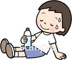 老人ホームやデイサービス向け水分補給 休憩無料イラストお試しフリー素材(カット)