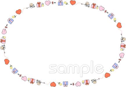 老人ホームやデイサービス向け枠 バレンタイン無料イラストお試しフリー素材(カット)