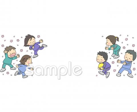 老人ホームやデイサービス向けドッジボール無料イラストお試しフリー素材(カット)