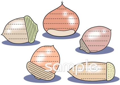 老人ホームやデイサービス向けめあてカード 木の実無料イラストお試しフリー素材(カット)