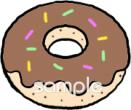 老人ホームやデイサービス向けドーナツ ワンポイント無料イラストお試しフリー素材(カット)